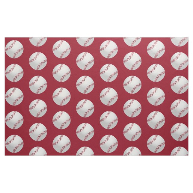 Tissu Thème De Sport Rouge Et Blanc Modèle De Baseball F (Fat Quarter)