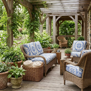 Tissu Thème décoratif de cottage campagnard français à f