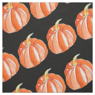 Tissu Thème noir et orange de citrouille de Halloween