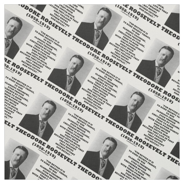 Tissu Théodore Roosevelt Oser Puissants Conseils (Échantillon)