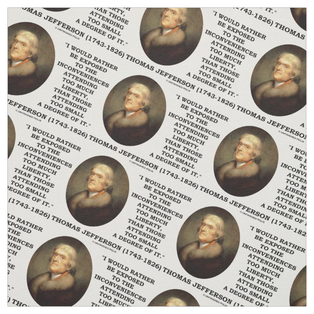 Tissu Thomas Jefferson gêne trop de liberté (Échantillon)