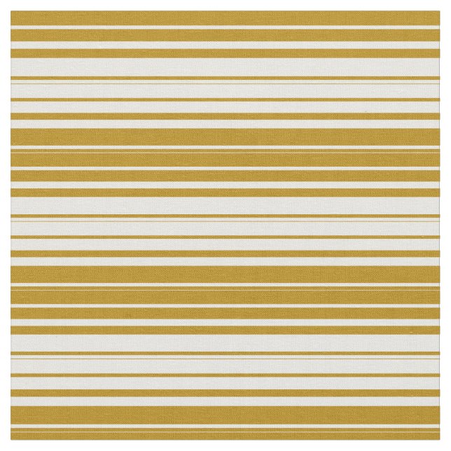 Tissu Tige d'or foncé et lignes blanches (Fermer)