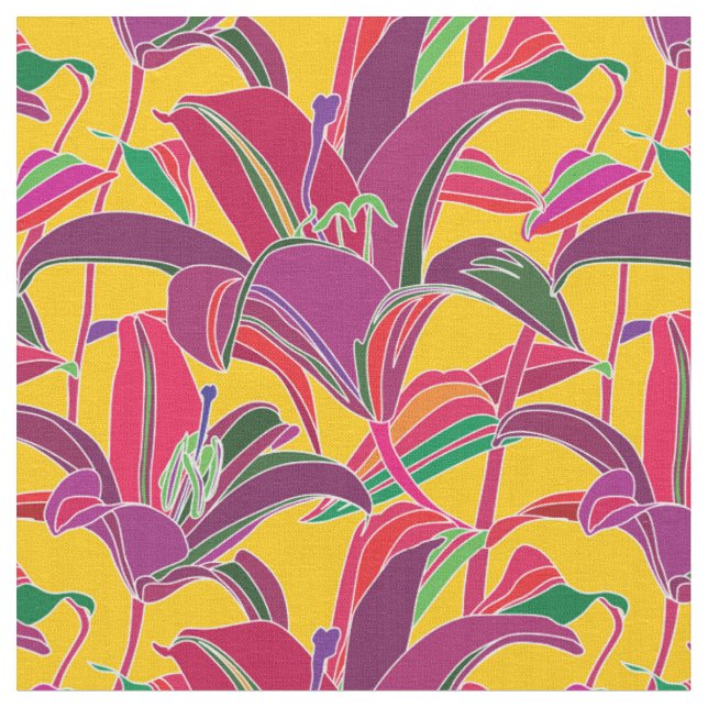 Tissu Tiger Lily motif floral (Fermer)