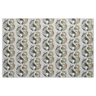 Tissu Tigre blanc contre dragon vert au Yin yang 