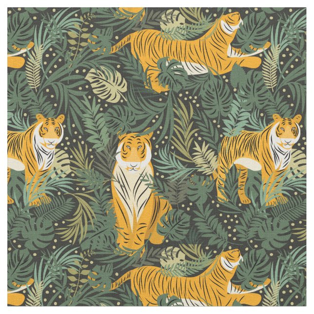 Tissu Tigres dans la forêt (Fermer)