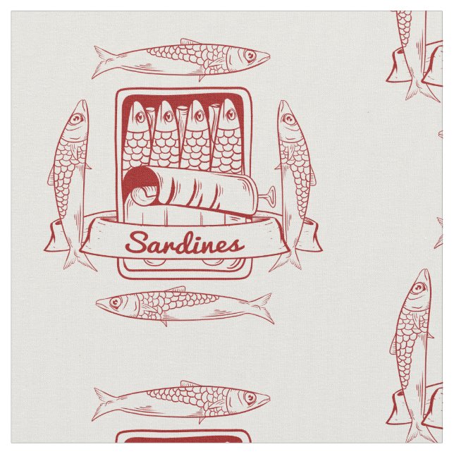 Tissu Tin de sardines pop art (Fermer)