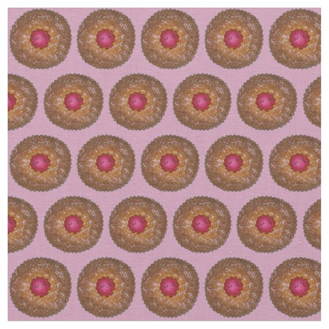 Tissu Tiny Tortes Raspberry Linzer Torte Cookies Fabric (Fermer)