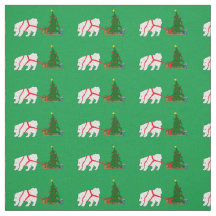 Tirez le Samoyed tirant l'arbre de Noël