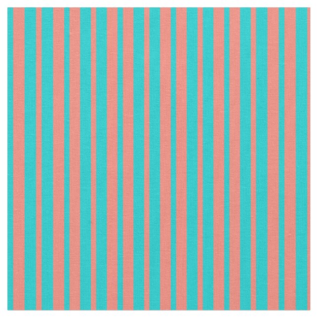 Tissu Tirures turquoise foncée et Saumon (Fermer)