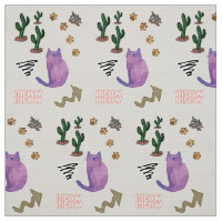 Tissu, Chat Poisson Cactus Meow Paws