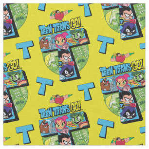 Tissu Titans Ados, allez ! Collage de la tour Titans