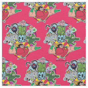 Tissu Titans Ados, allez !   Graphique Groupe d'équipes