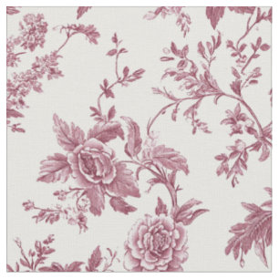 Tissu Toile botanique rose délicate