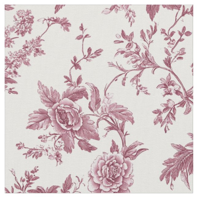 Tissu Toile botanique rose délicate (Fermer)