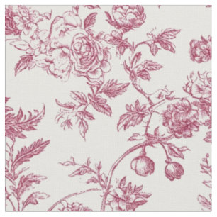 Tissu Toile botanique rose rose