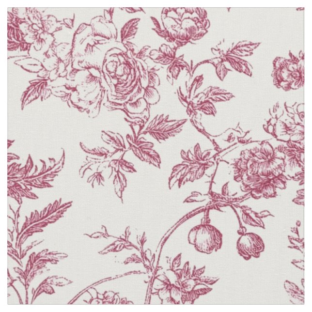 Tissu Toile botanique rose rose (Fermer)