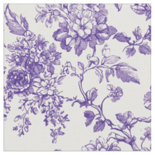 Tissu Toile botanique violet doux