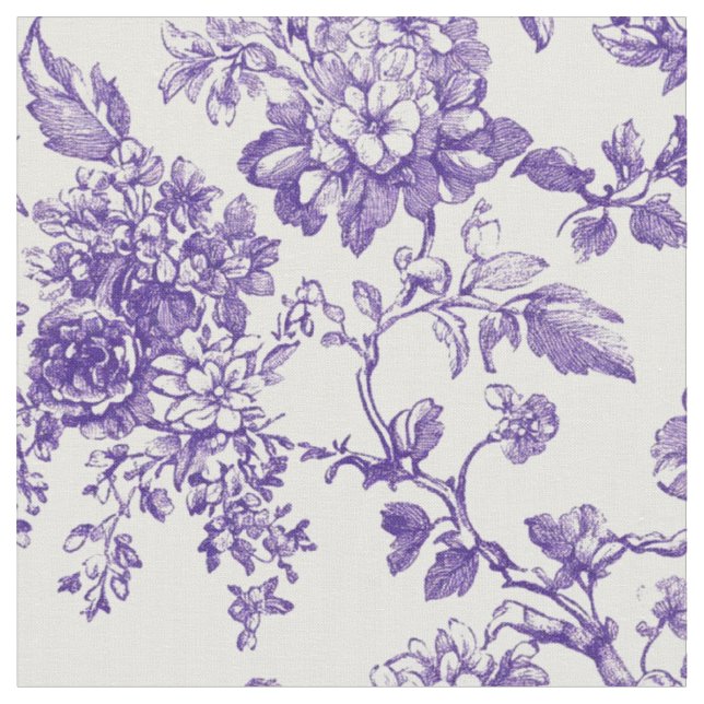 Tissu Toile botanique violet doux (Fermer)