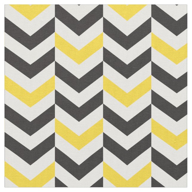Tissu Toile Chevron Gris et Jaune (Fermer)