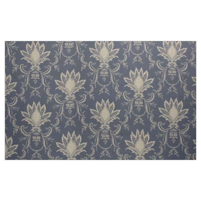 Tissu Toile d'ananas bleu marine Baroque (Yard)