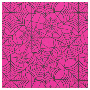 Tissu toile d'araignée rose-chaud halloween