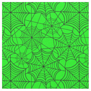 Tissu toile d'araignée verte à l'acide halloween