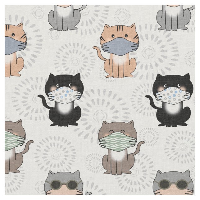 Tissu Toile de chats Cool pour masques de visage (Fermer)