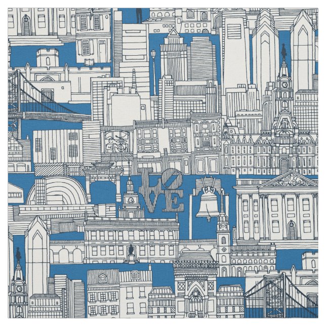 Tissu toile de Philadelphie cobalt indigo (Échantillon)