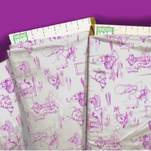 Tissu Toile de salle de bain rose Kitty Cat