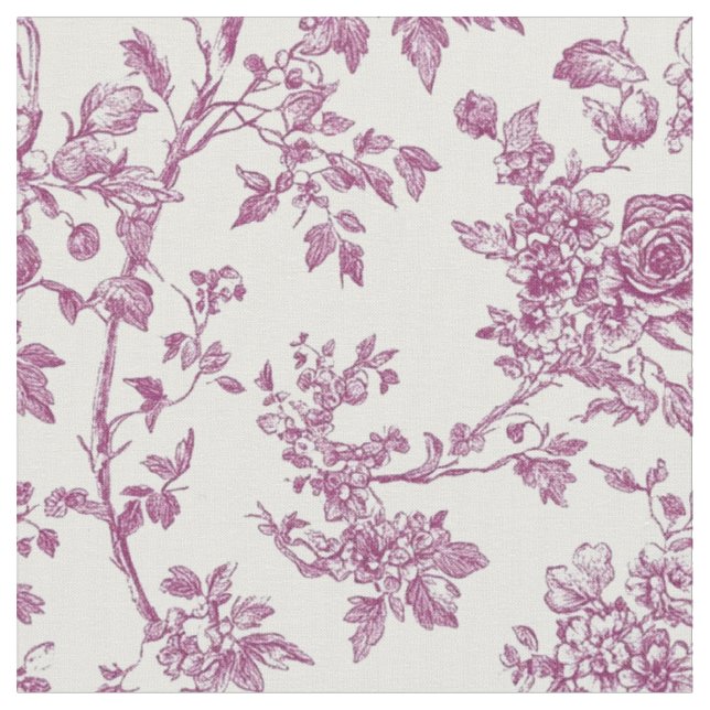 Tissu Toile de vigne florale magenta (Fermer)