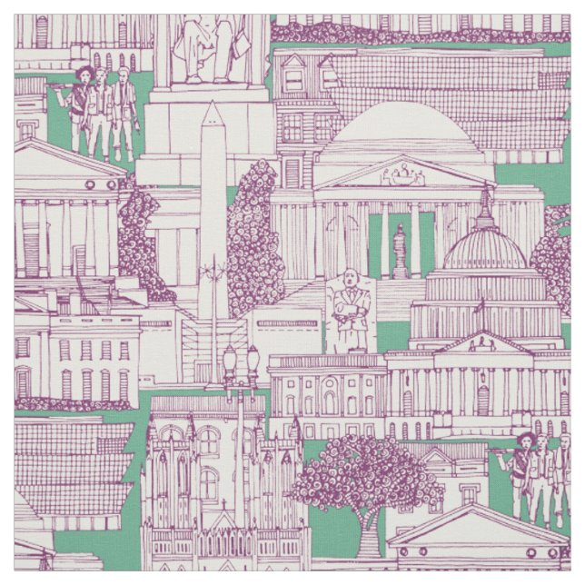 Tissu toile de Washington DC menthe poivrée pourpre (Échantillon)
