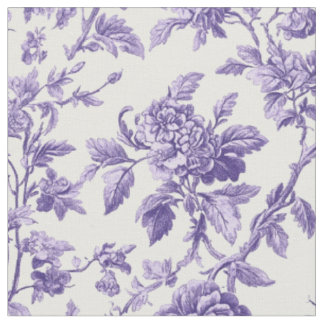Tissu Toile florale botanique violette