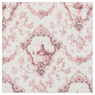 Tissu Toile florale gravée avec moulin à vent et batea