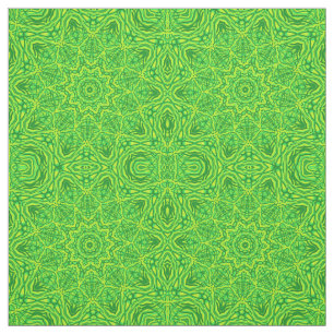 Tissu Toile florale verte de coton de profil sous