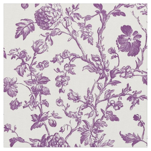Tissu Toile Florale Violet Clair (Fermer)