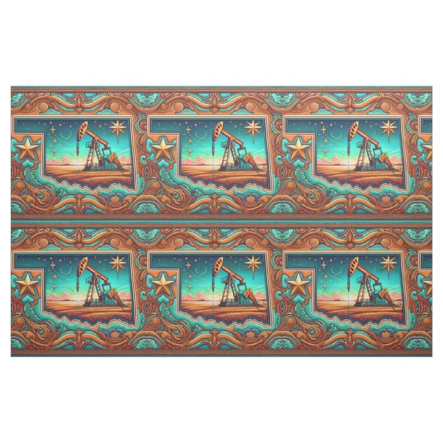 Tissu Toile Oklahoma Huile Drilling Pompe Jack Fabric (Fat Quarter)