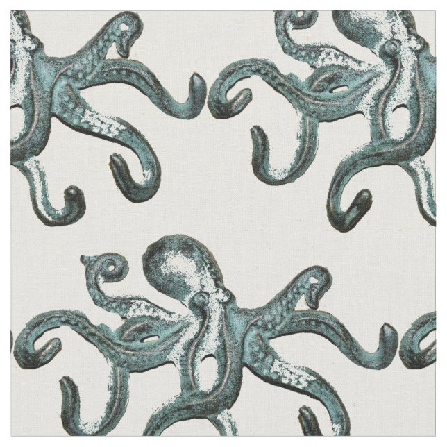 Tissu Tonnerre octopus bleu (Fermer)