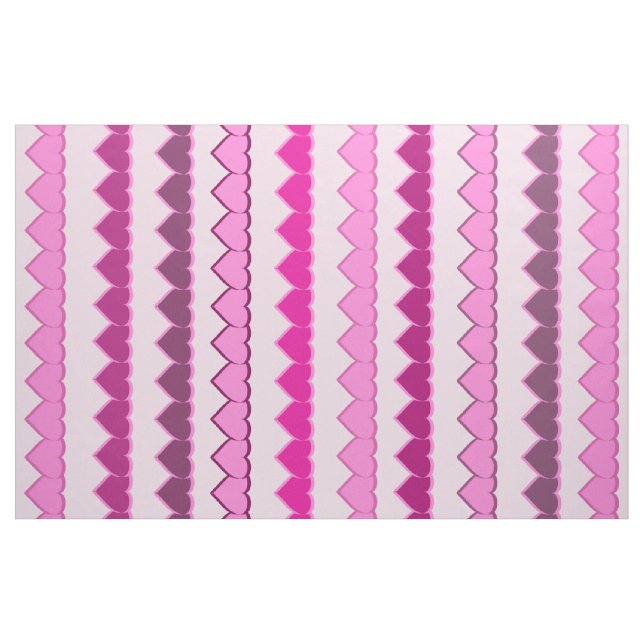 Tissu Tons des lignes de coeur rose (Yard)