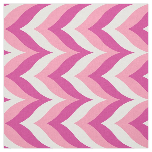 Tissu Tons Rose Et Blanc Zigzag Chevron Motif (Échantillon)