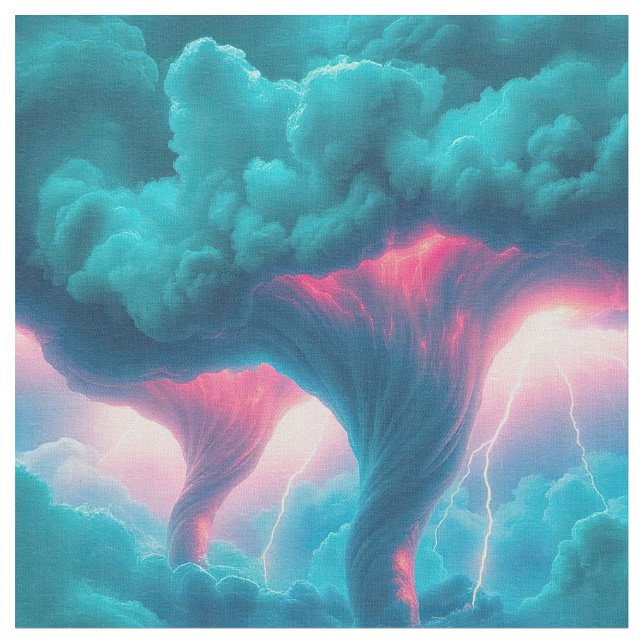 Tissu Tornades Nuages de tempête Éclair (Fermer)