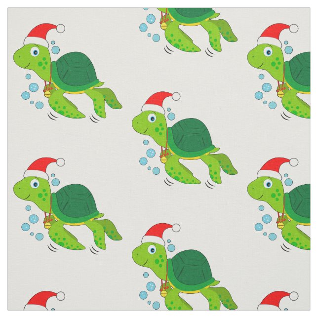 Tissu Tortue de mer avec Santa Hat (Échantillon)