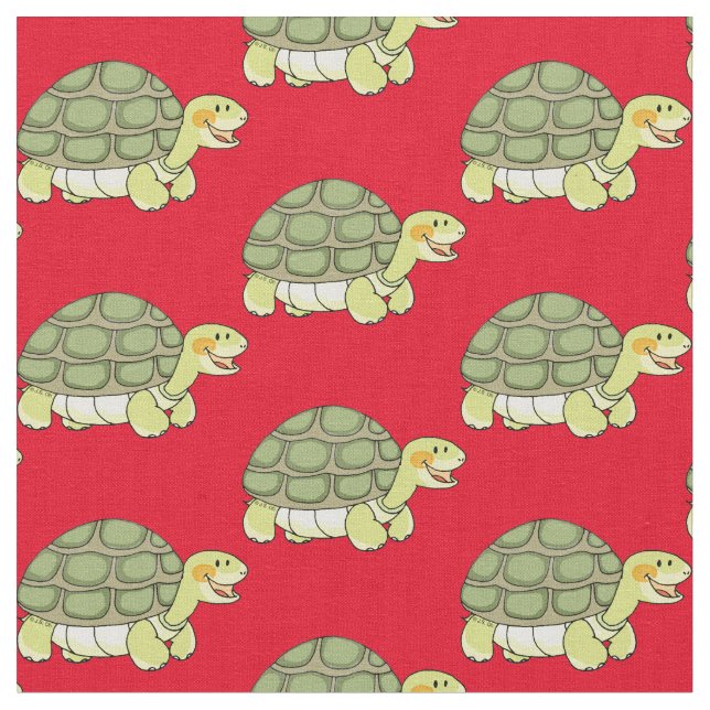 Tissu tortue de sourire mignonne (Fermer)