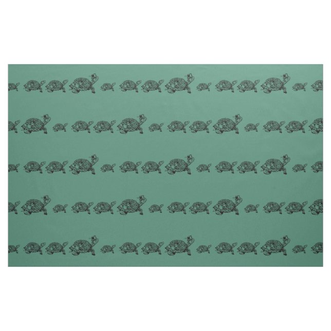 Tissu Tortues dans une ligne (Fat Quarter)