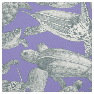Tissu tortues de mer apatite lavender