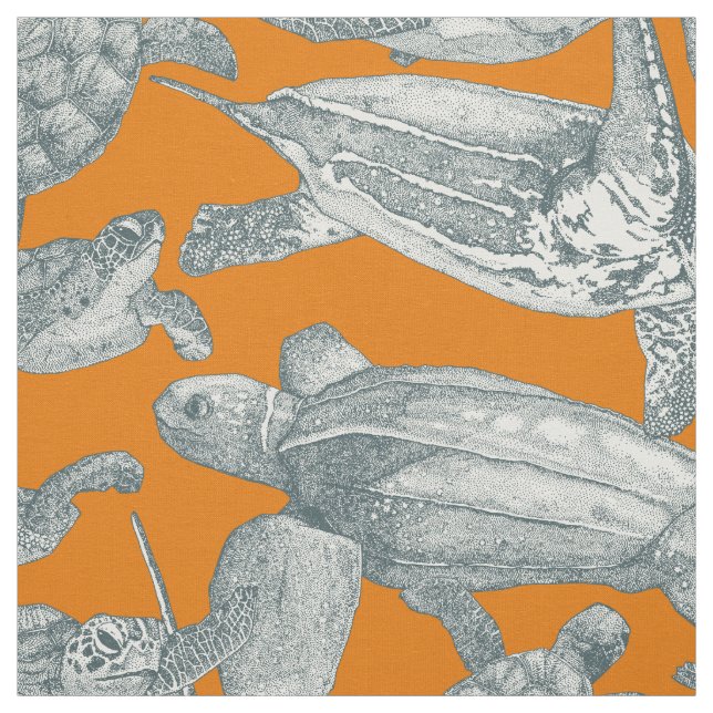 Tissu tortues de mer apatite orange (Échantillon)