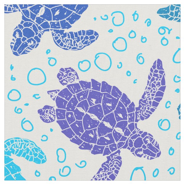Tissu Tortues de mer bleues (Fermer)