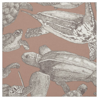 Tissu tortues de mer chocolat martini mocha mousse