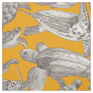 Tissu tortues de mer martinis marigold chocolat martinis