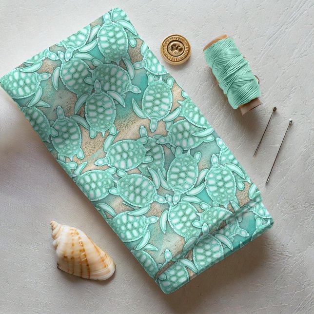 Tissu Tortues minces Mer et Sable ID696 (Créateur téléchargé)