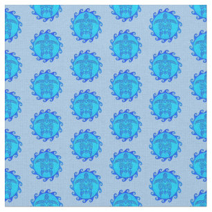 Tissu Tortues tribales de l'océan bleu maori